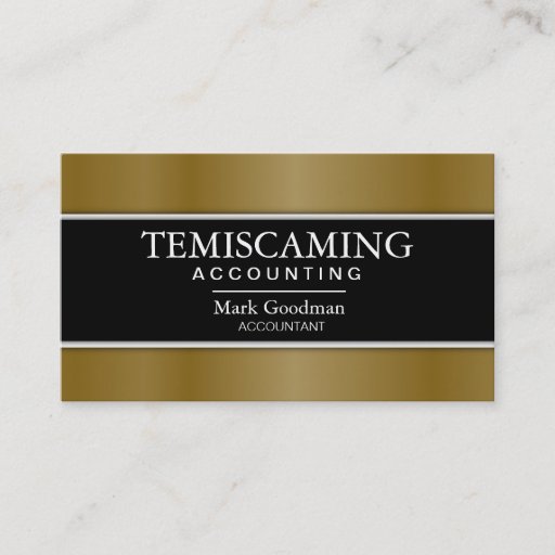 Customizable Accounting Business Card - Banner Black & Gold