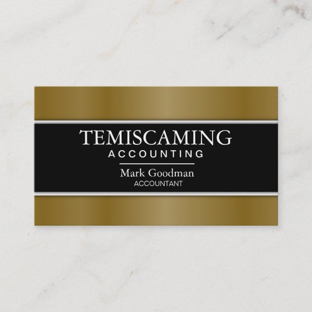 Accounting Business Card - Banner Black & Gold (Front)