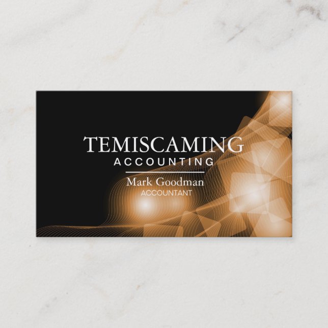 Accounting Business Card - Black and Gold Squares (Front)