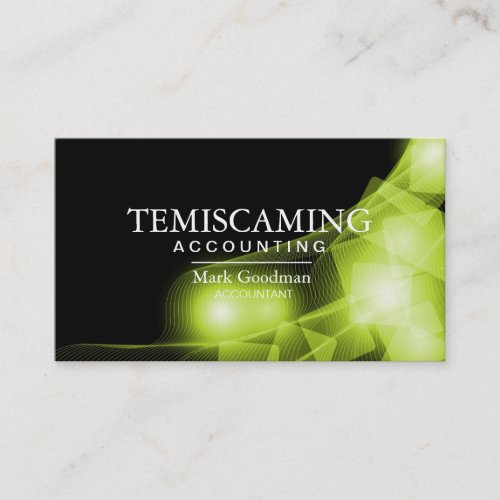 Accounting Business Card - Black and Green Squares