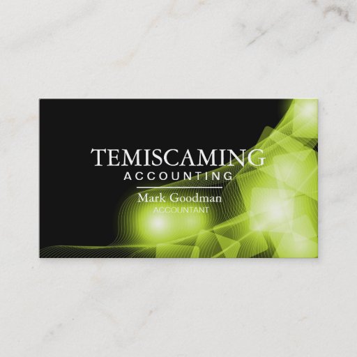 Customizable Accounting Business Card - Black and Green Squares