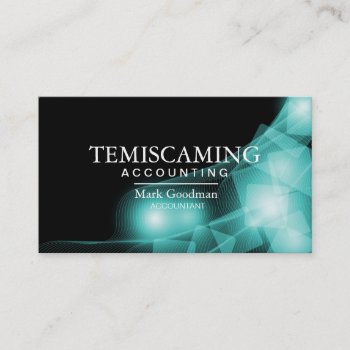 Accounting Business Card - Black And Teal Squares by OLPamPam at Zazzle