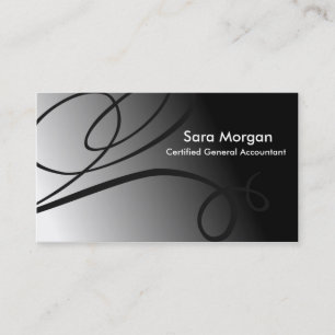 Accounting Business Card - Black and White Swirl