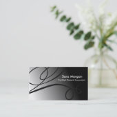Accounting Business Card - Black and White Swirl (Standing Front)