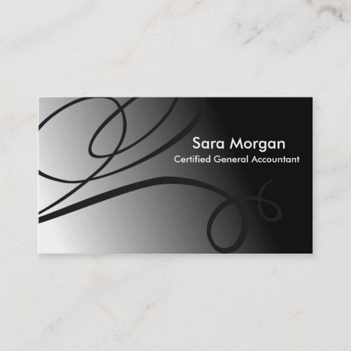 Customizable Accounting Business Card - Black and White Swirl