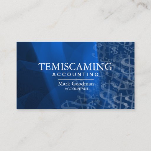 Customizable Accounting Business Card - Blue Dollar Signs