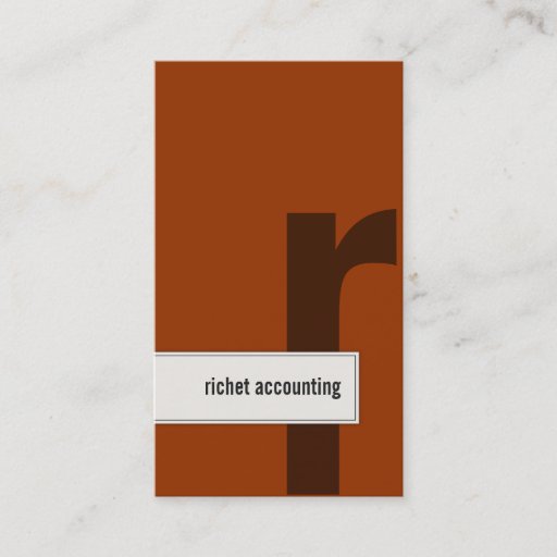 Customizable Accounting Business Card Bold Monogram Orange