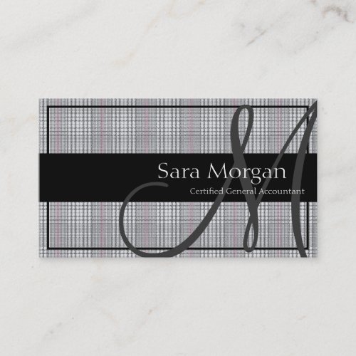 Accounting Business Card - Classy Monogram Damask
