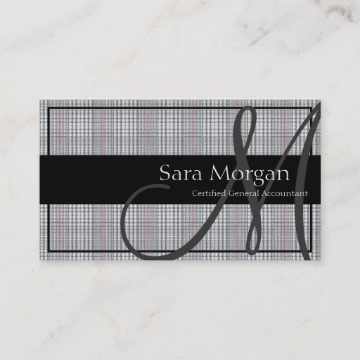 Customizable Accounting Business Card - Classy Monogram Damask
