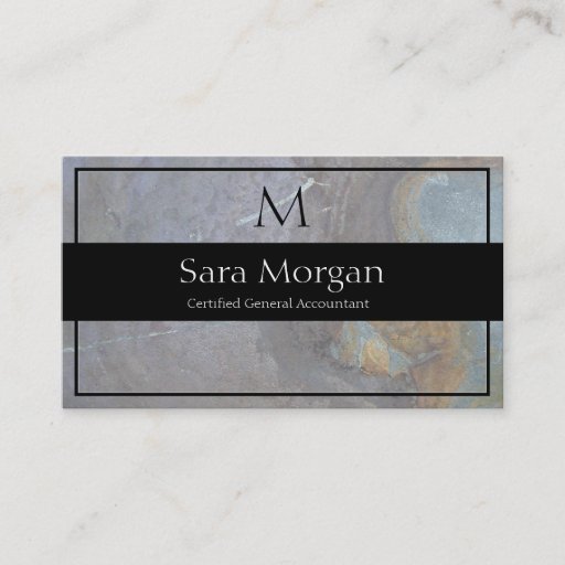 Customizable Accounting Business Card - Classy Monogram Texture