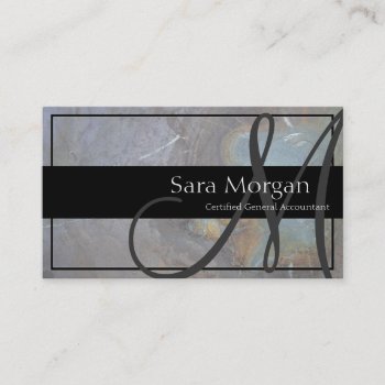 Accounting Business Card - Classy Monogram Texture by OLPamPam at Zazzle