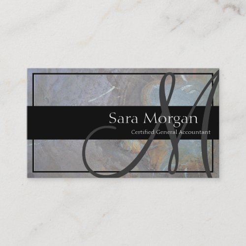 Accounting Business Card _ Classy Monogram Texture
