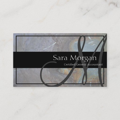Customizable Accounting Business Card - Classy Monogram Texture