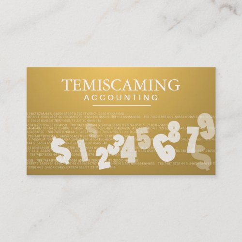 Accounting Business Card _ Gold Numbers  Tax