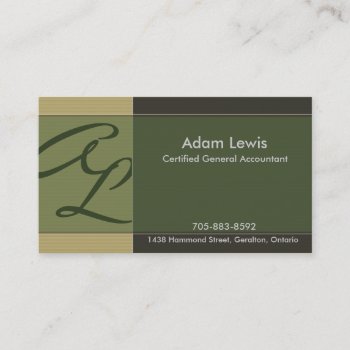 Accounting Business Card - Monogram by OLPamPam at Zazzle