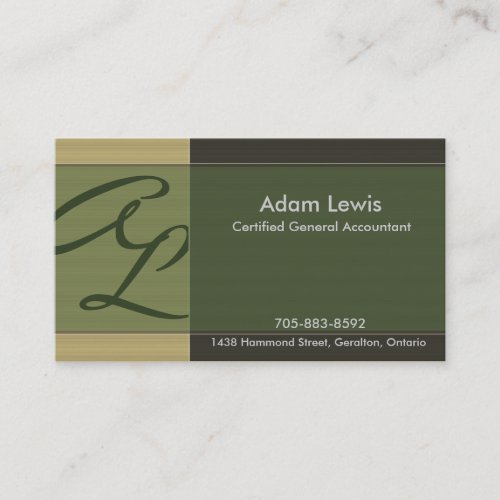 Accounting Business Card - Monogram