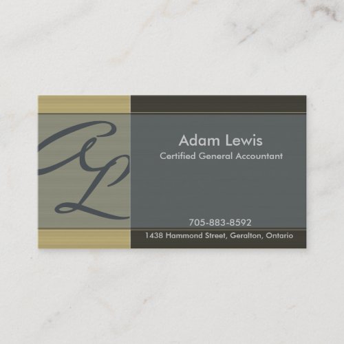 Accounting Business Card - Monogram