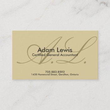 Accounting Business Card - Monogram by OLPamPam at Zazzle