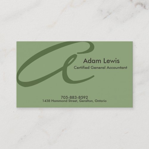 Accounting Business Card - Monogram