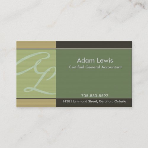 Accounting Business Card - Monogram