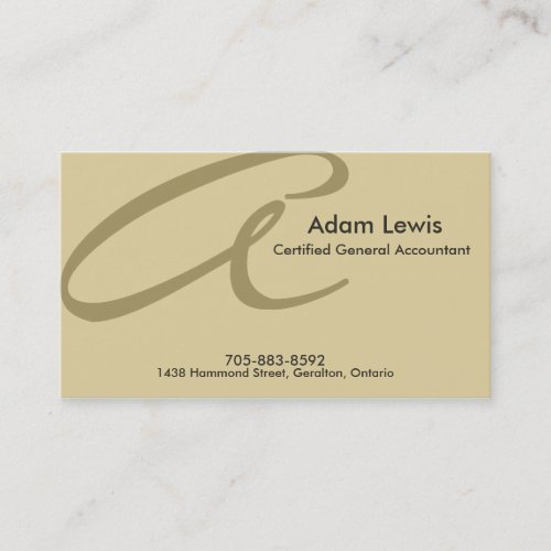 Accounting Business Card - Monogram