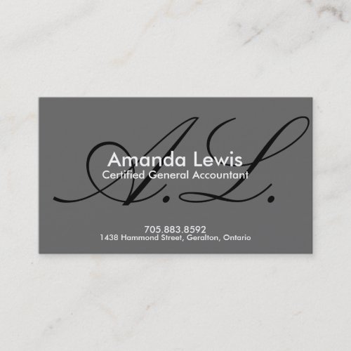 Accounting Business Card - Monogram Black &amp; White