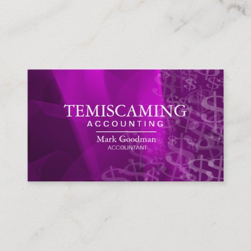 Customizable Accounting Business Card Pink White Dollar Signs