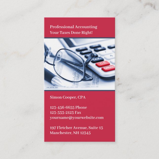 Accounting Business Card Template (Front)