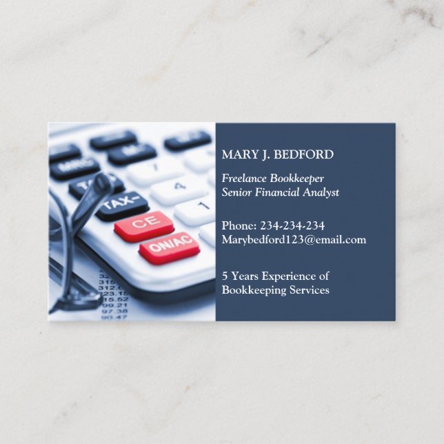 Accounting Business Card Template (Front)