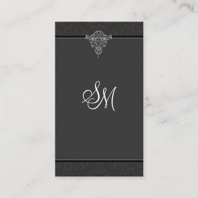 Accounting Business Card -  Victorian Monogram (Front)