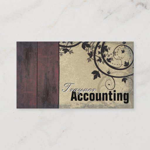Customizable Accounting Business Card - Vintage Barn Board