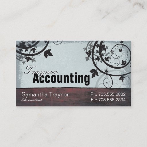 Customizable Accounting Business Card - Vintage Barn Board