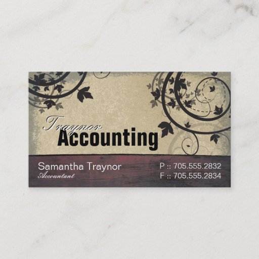 Customizable Accounting Business Card - Vintage Barn Board