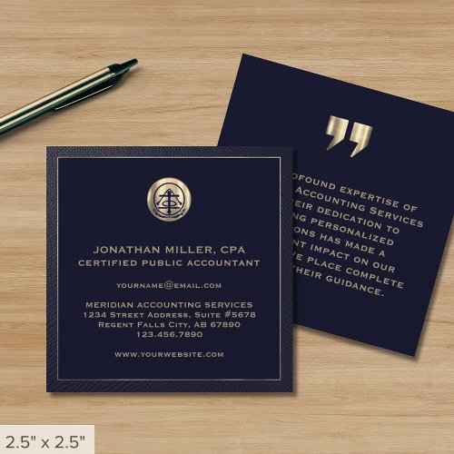 Accounting Business Cards with Client Testimonial