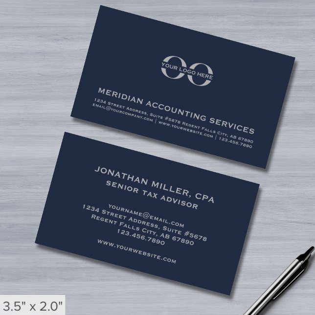 Accounting Business Cards with Custom Logo (Creator Uploaded)