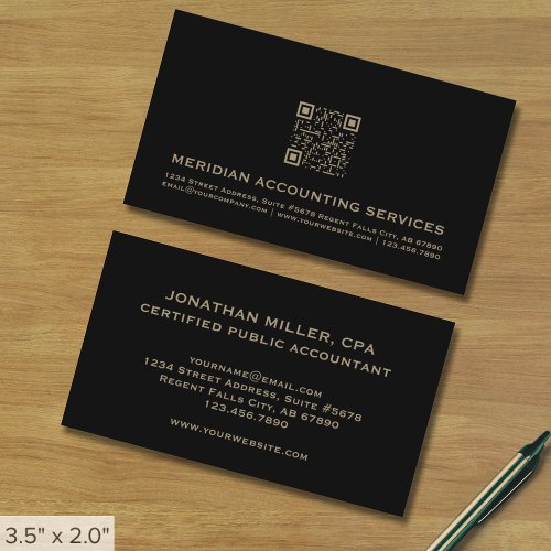 Accounting Business Cards with QR Code