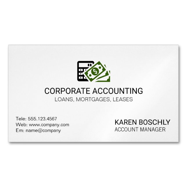 Accounting Business Icon Card Magnet (Front)