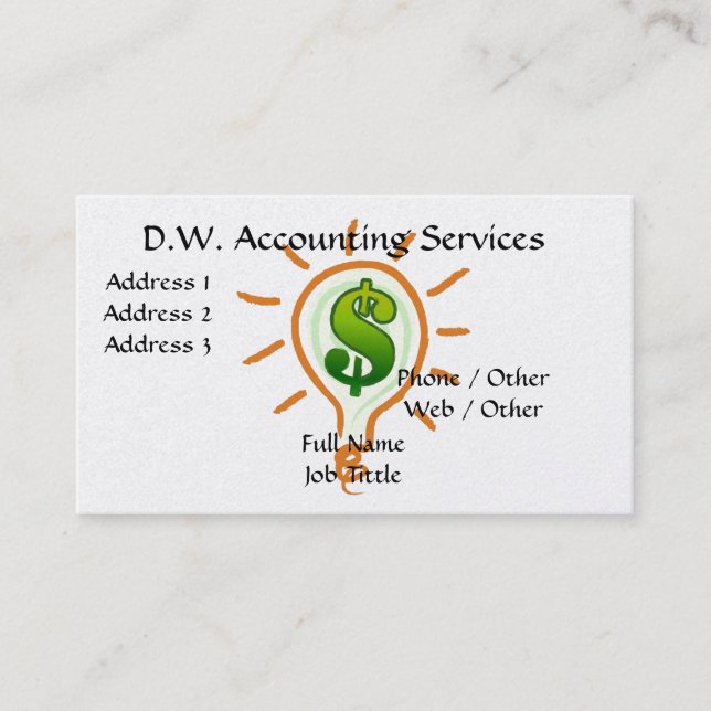 ACCOUNTING / BUSINESS SERVICES PHOTO CARD (Front)