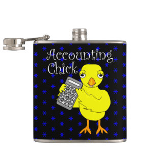 Accounting Chick Text Flask