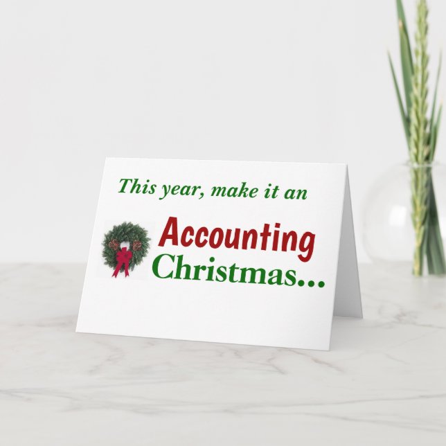 Accounting Christmas Accountant Card Joke Pun (Front)