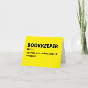 Accounting Clerk Definition Humor Letterpress Thank You Card
