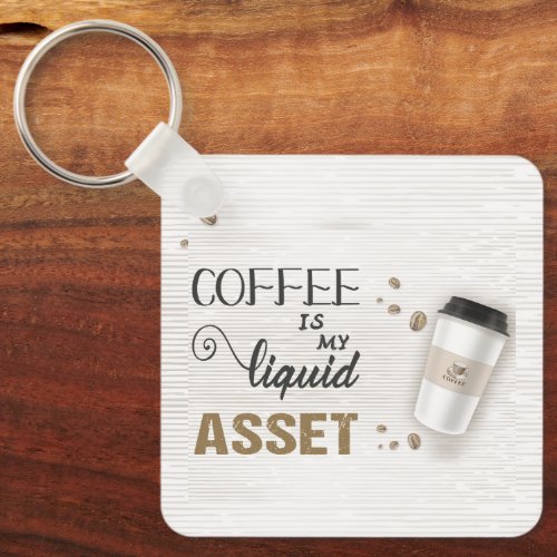 Accounting Coffee Liquid Asset Keychain