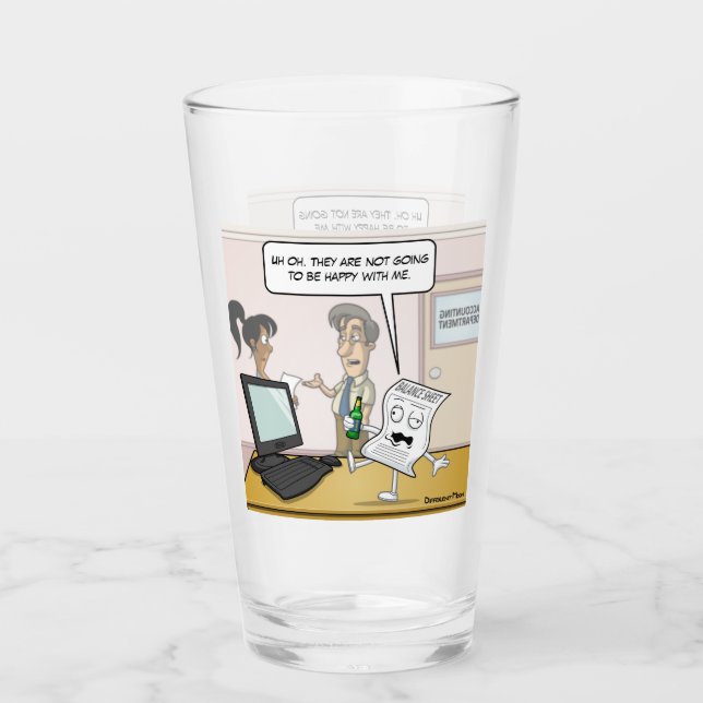 Accounting Drunk Balance Sheet Pun Drinking Glass (Front)