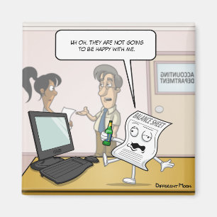 Accounting Drunk Balance Sheet Punny Square Magnet