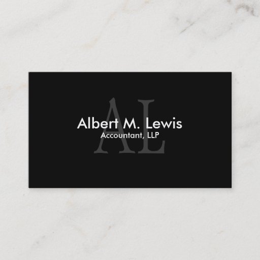 Customizable Accounting Financial Business Card Black Monogram