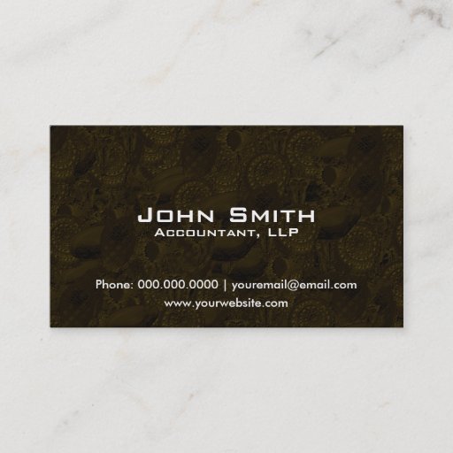 Customizable Accounting Financial Business Card Elegant Pattern