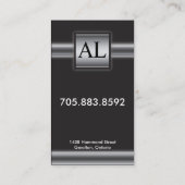 Accounting Financial Business Card Silver Monogram (Back)