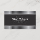 Accounting Financial Business Card Silver Monogram