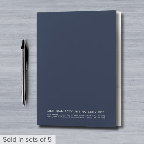 Accounting Firm Folders Navy Blue and Gray