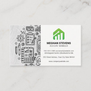 Accounting Graph Chart Growth Logo Appointment Card